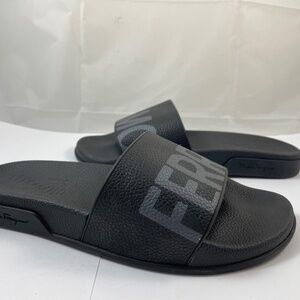 Ferragamo Men's Size 7 7.5 Amos Slide Logo Sandals